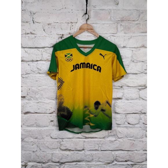 Jamaica Pro Elite LONDON Olympics 2012 Running Usain Bolt Jersey PUMA Mens Sz M - Picture 1 of 4